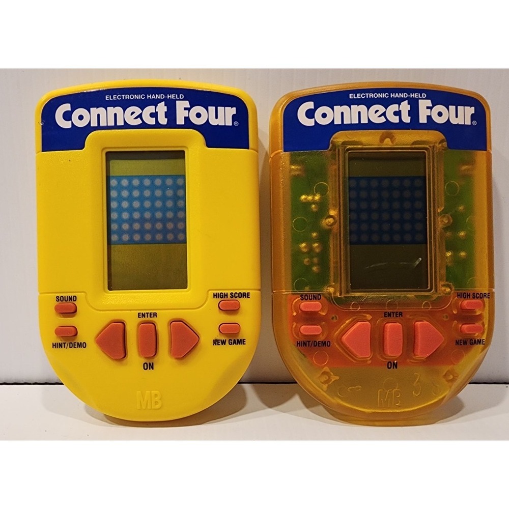 Connect Four Electronic Handheld Games  1995 Milton Bradley Games (2)  Tested